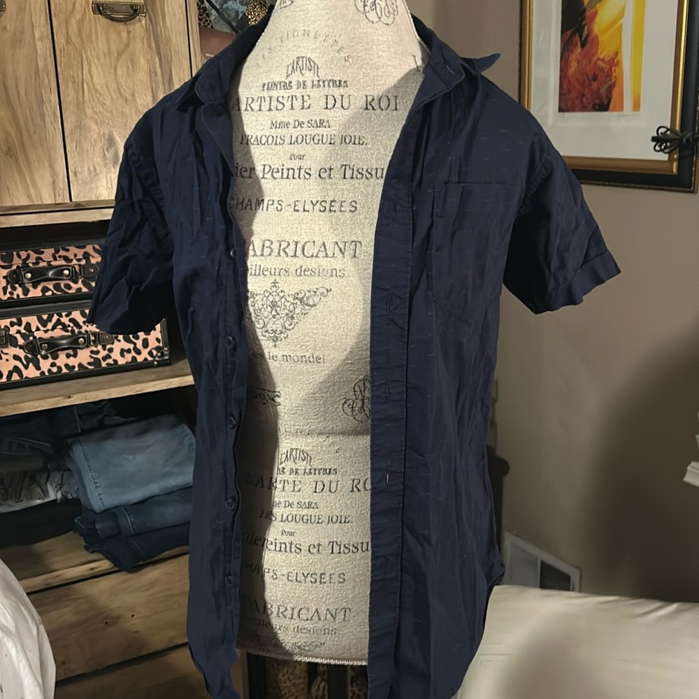 Hawker & Rye Navy Short Sleeve Button-Down shirt - XS